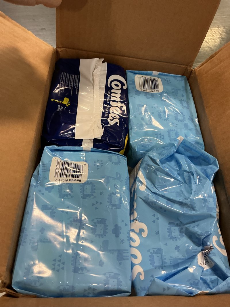Condition photo showing New/Like New for comfees baby baby diaper size 7, over 41 lbs. cmf-7, 20 ct | baby diaper,unisex,tab closure 4pack