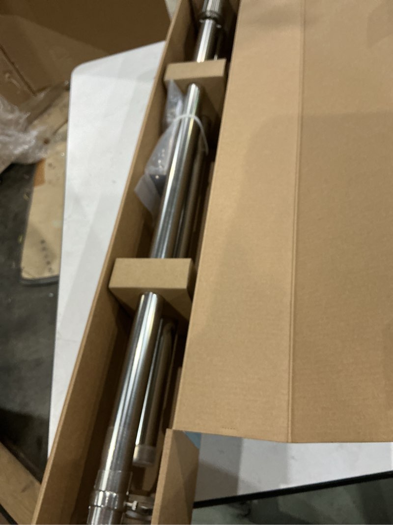 Condition photo showing Good Condition for origin 21 36-in to 72-in brushed nickel iron single curtain rod with finials