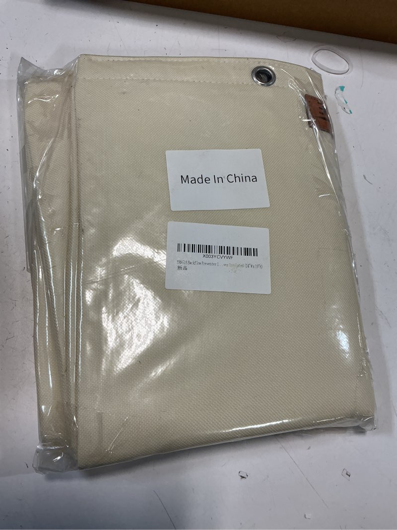 Condition photo showing New/Like New for BANGIE Backflow Preventer Insulation Cover 16" W x 20" H - Rated to 5°F Extreme Cold Freeze Protection, 5-Layer Waterproof Outdoor Sprinkler Valve Cover for Winter (Beige) 16"W x 20"H