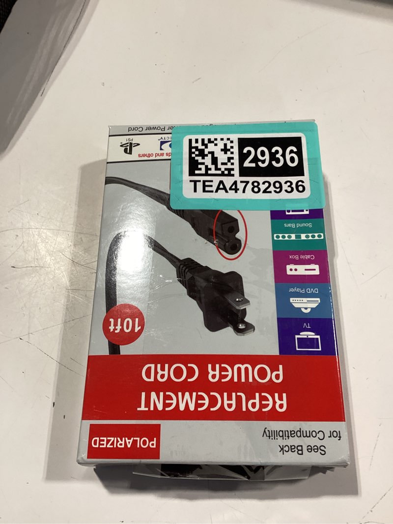 Condition photo showing Good Condition for xtreme 10-ft replacement polarized power cord, works with vizio, hisense tvs, and comcast