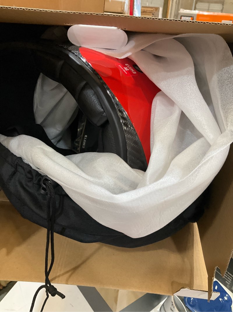 Condition photo showing Good Condition for lem retro motorcycle helmets carbon fiber, full face helmet dot for men harley models, cruiser, motorcycle helmet vintage, interchangeable visor, lightweight fiberglass shell (gloss red, size m) medium gloss red