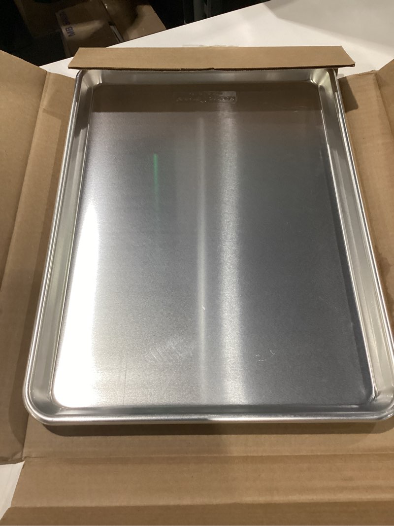 Condition photo showing Good Condition for nordic ware naturals half sheet - usa made aluminum commercial quality sheet pan for baking or roasting, encapsulated galvanized steel rim prevents warping, 2-pack 2pk half sheet