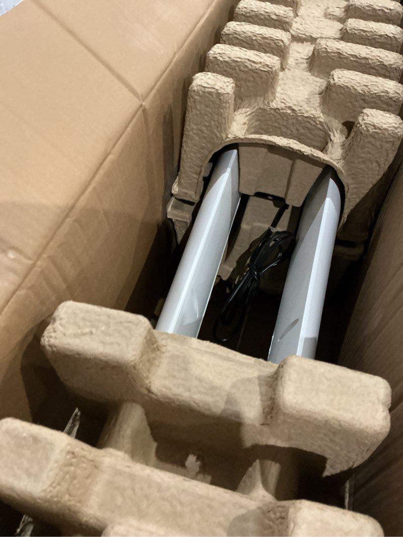 Condition photo showing As Is for pelonis bladeless tower fan with 26-33ft powerful airflow, alexa and google compatible, 6-speed settings, quiet dc motor, 120° oscillation, 7-hour timer - ideal for for bedroom home office use,white