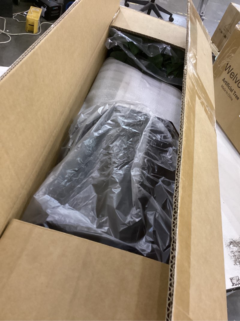 Condition photo showing New/Like New for Artificial Ficus Tree 5FT - Faux Plant with Black Diamond Planter - Tall Fake Tropical Ficus Floor Plant Potted - Artificial Silk Tree for Home Office Living Room Decor Indoor