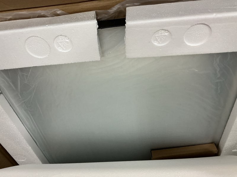 Condition photo showing New/Like New for LOAAO Black Metal Framed Bathroom Mirror for Wall, 24X36 Inch Rounded Rectangle Mirror, Matte Black Bathroom Vanity Mirror Farmhouse, Anti-Rust, Hangs Horizontally or Vertically Black 36"L x 24"W