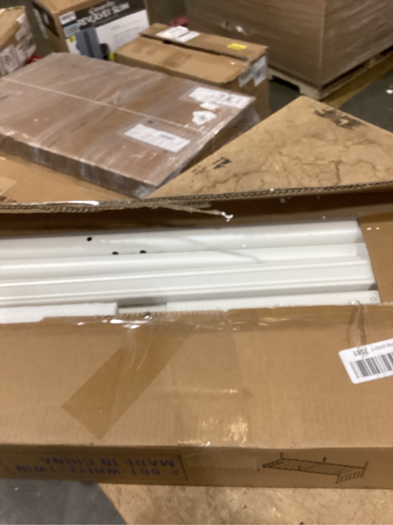 Condition photo showing Good Condition for metal platform twin bed frame with headboard sturdy steel slats support no box spring needed easy assembly white twin white