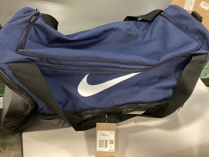 Condition photo showing As Is for Nike Unisex Adult Brasilia 9.5 Training Duffel Bag Medium Midnight Navy/Black/White