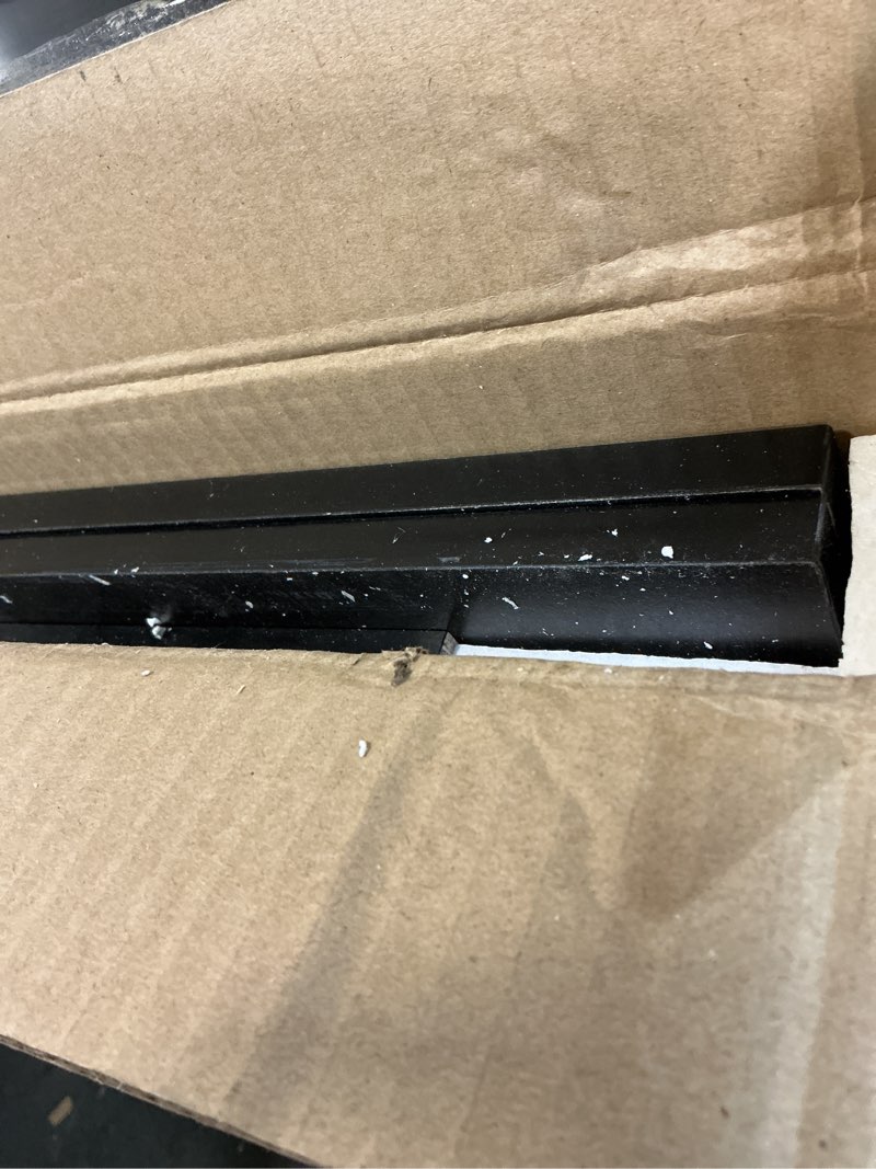 Condition photo showing As Is for Furinno Claude Mid Century Style Coffee Table with Wood Legs, Espresso Large Non-Lift Top