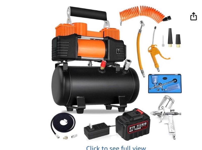 Airbrush Kit with 1/4 Hp Air Compressor 150PSI Portable Compressor Pump with 3L Tank Gravity Feed Ai