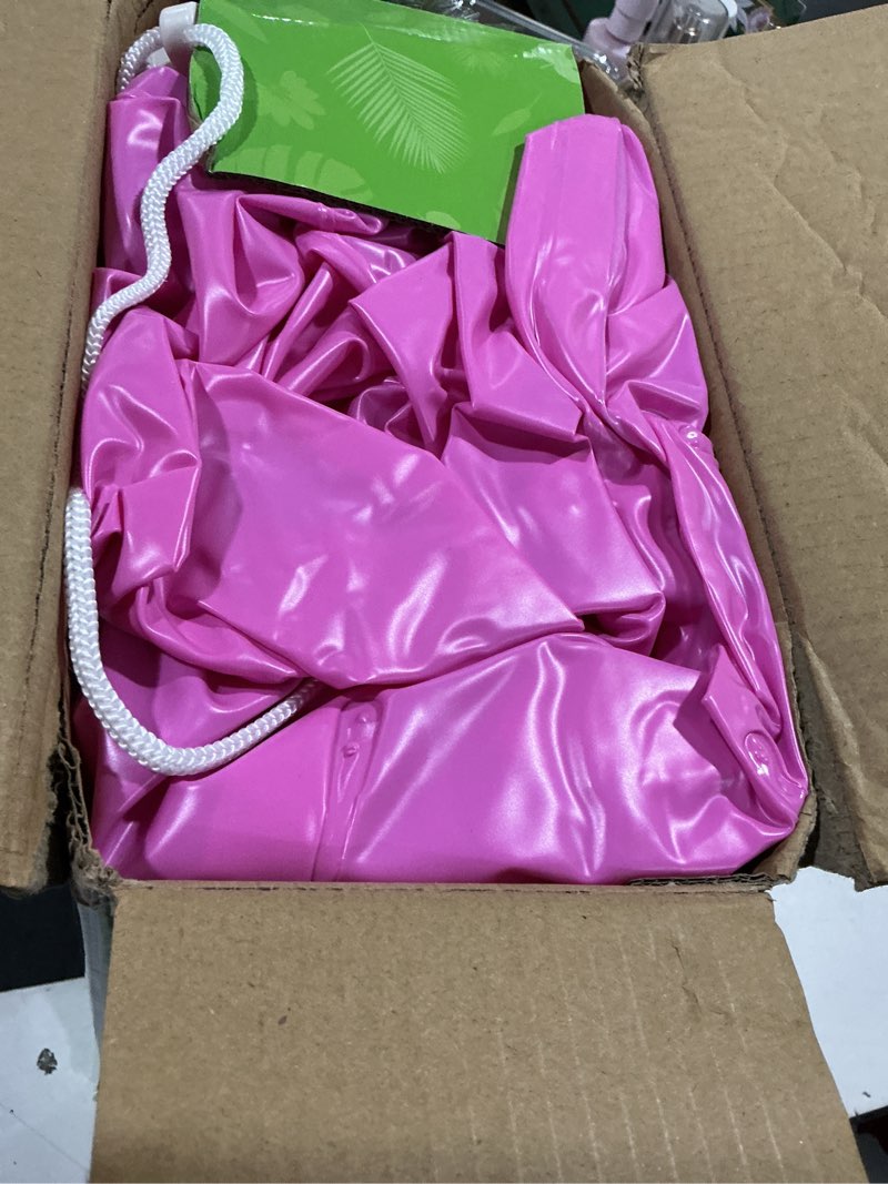 Condition photo showing Good Condition for sloosh inflatable tanning pool lounger float, 70" x 46" pool floats adult with pillow, 4 in 1 suntan tub raft floatie,sunbathing bed lounge for water blow up kids ball pit party gifts, l-pink pink large