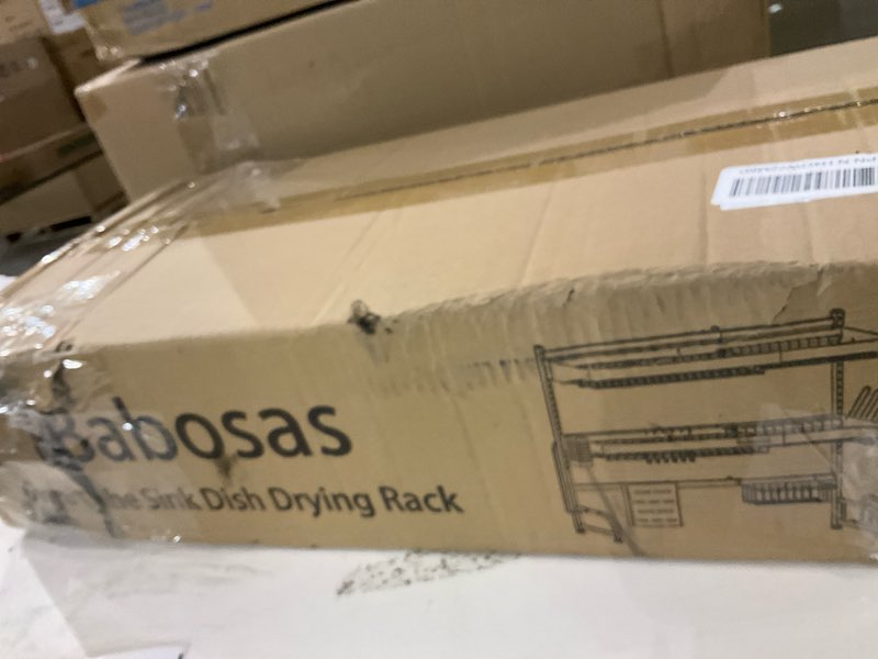 Over The Sink Dish Drying Rack,3 Tier Adjustable Length (25.5'' to 37.4'') Full Stainless Steel Larg