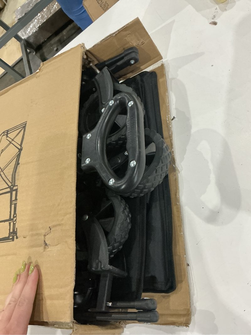 Condition photo showing Good Condition for collapsible wagon cart foldable 360lbs capacity, lightweight portable beach wagon, shopping carts with wheels for grocery, camping, shopping, beach, fishing, garden cart 120l