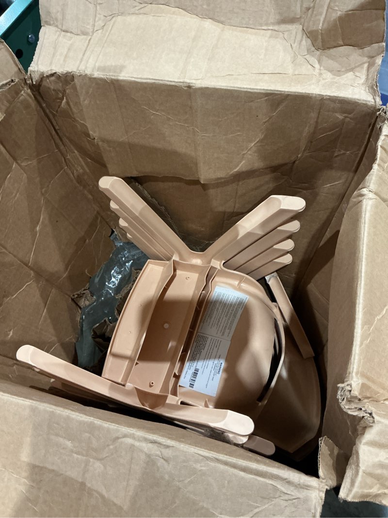 Condition photo showing As Is for flash furniture whitney 4 pack natural plastic stackable school chair with 10.5" seat height natural set of 4