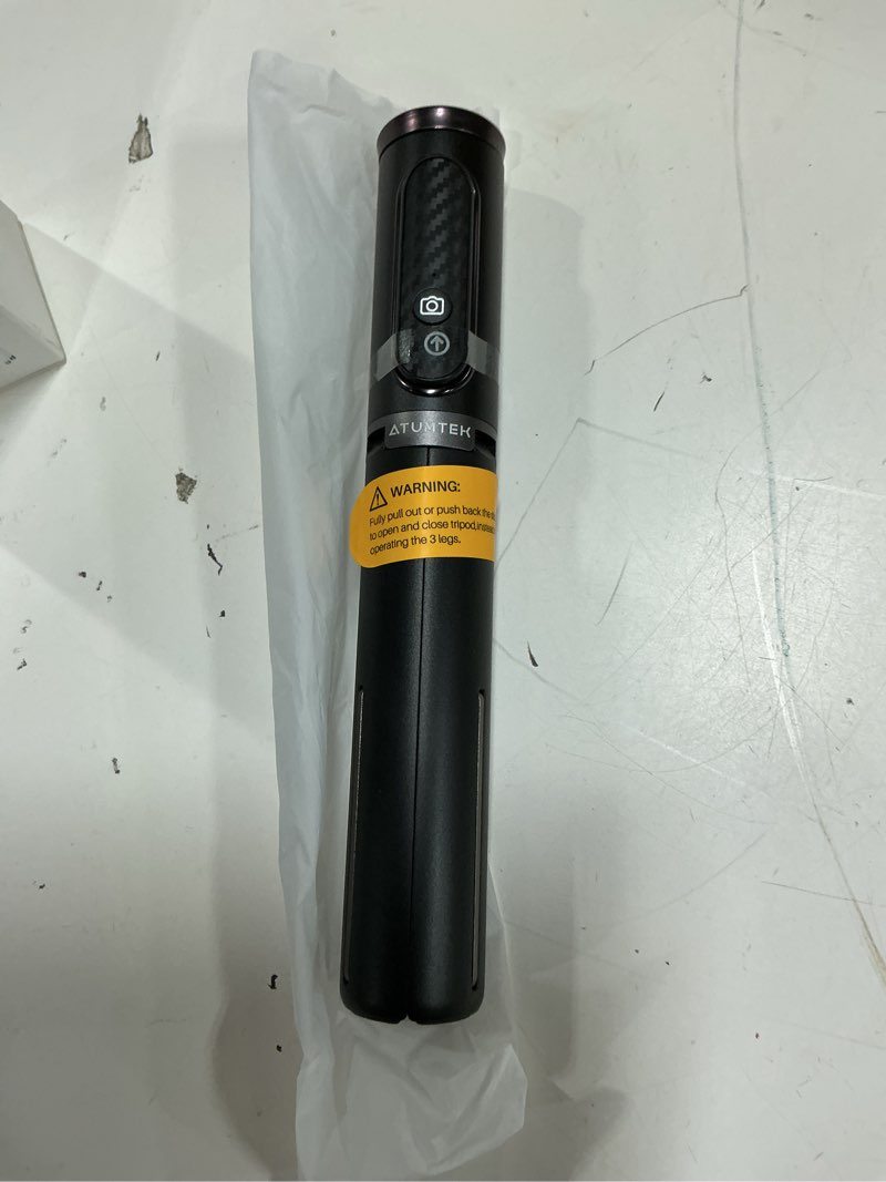 Condition photo showing Good Condition for atumtek selfie stick tripod, 3-in-1 extendable aluminum phone tripod with detachable bluetooth remote, compatible with iphone 17/16/15/14/13/12/11/11 pro/xs max/xr and samsung smartphones, black
