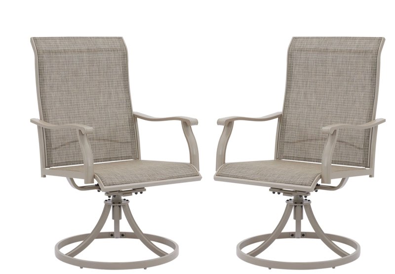  Vicllax Patio Swivel Chairs Set of 2,Outdoor Textilene High Back Dining Chair