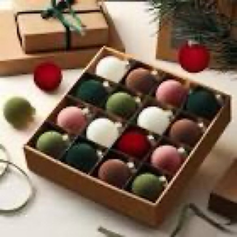 Velvet Christmas Tree Ornaments Set