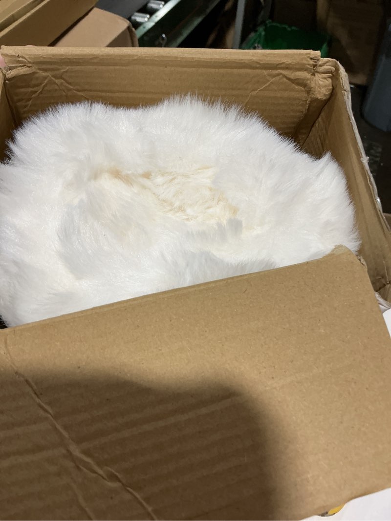Condition photo showing New/Like New for luxury double-sided 3d bubble faux fur throw blanket – ultra plush & fluffy cream white cozy blanket for couch, sofa & bed | soft gift for women, birthday, housewarming, 60" x 80" a-cream white (double-sided faux fur bubble) twin (60" x 80")