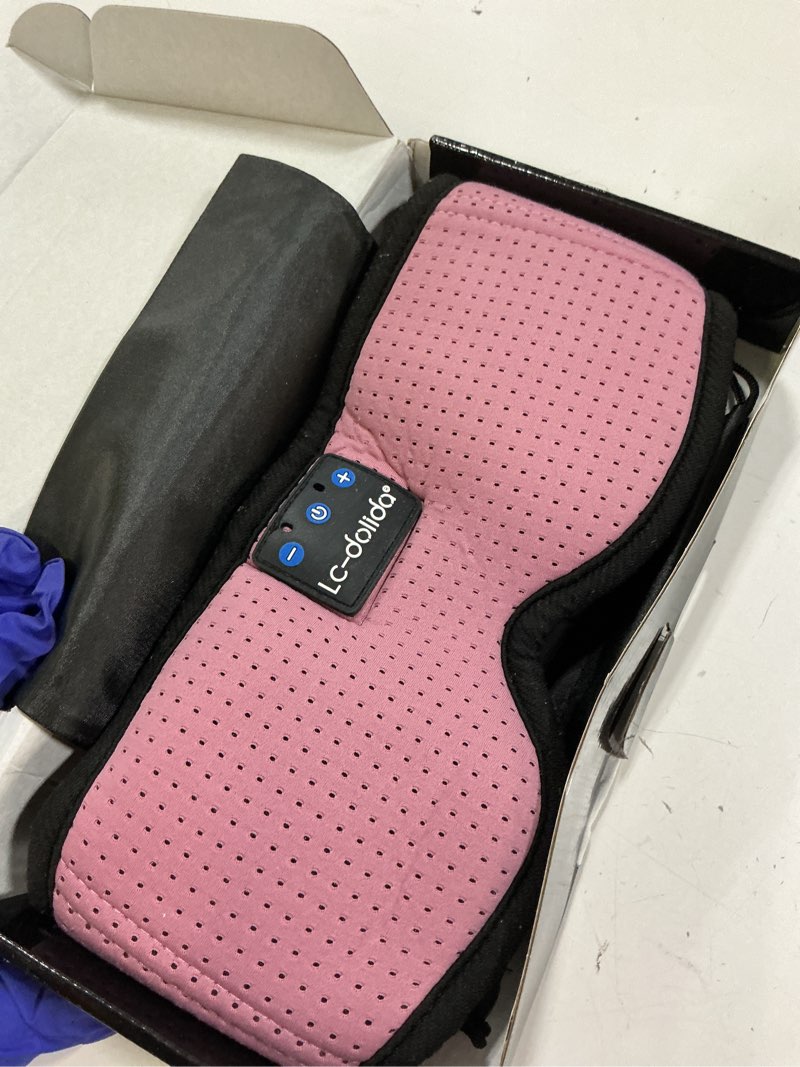 Condition photo showing As Is for lc-dolida sleep mask with bluetooth headphones, sleep headphones bluetooth sleep mask 3d sleeping headphones for side sleepers best gift and travel essential dark pink