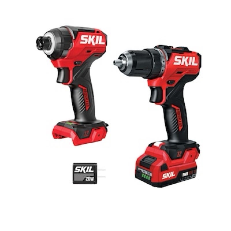 SKIL 12-volt 2-Tool Brushless Power Tool Combo Kit (1-Battery Included and Charger Included)