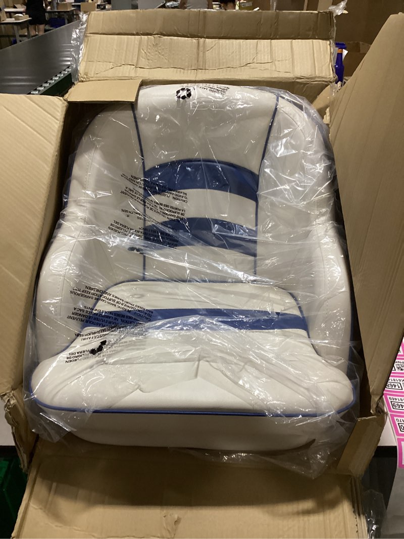 Condition photo showing New/Like New for msc bucket pontoon boat seat (white/blue)