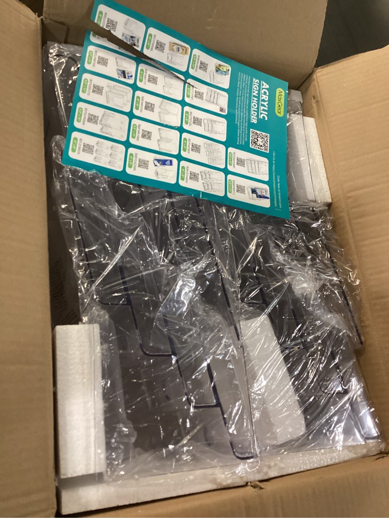 Condition photo showing Good Condition for maxgear acrylic brochure holder 8.5 x 11 inch, 4 tier clear literature organizer magazine stand display with removable divider for 4 x 9 inch brochures, pamphlet, wall mount or countertop, 4 pack
