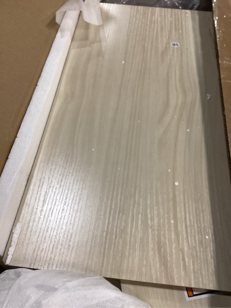 Condition photo showing As Is for Furnulem Fluted Night Stand with Charging Station,19.7 Inch Wide Bedside Table Nightstand with 2 Woo