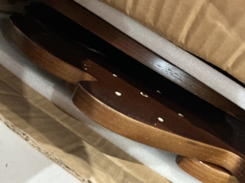 Condition photo showing As Is for (used, scratches)bameos monstera leaf nesting tables set of 2, small side tables f set with leaf vein pattern, modern wooden coffeetables for living room bedroom apartment balcony yard