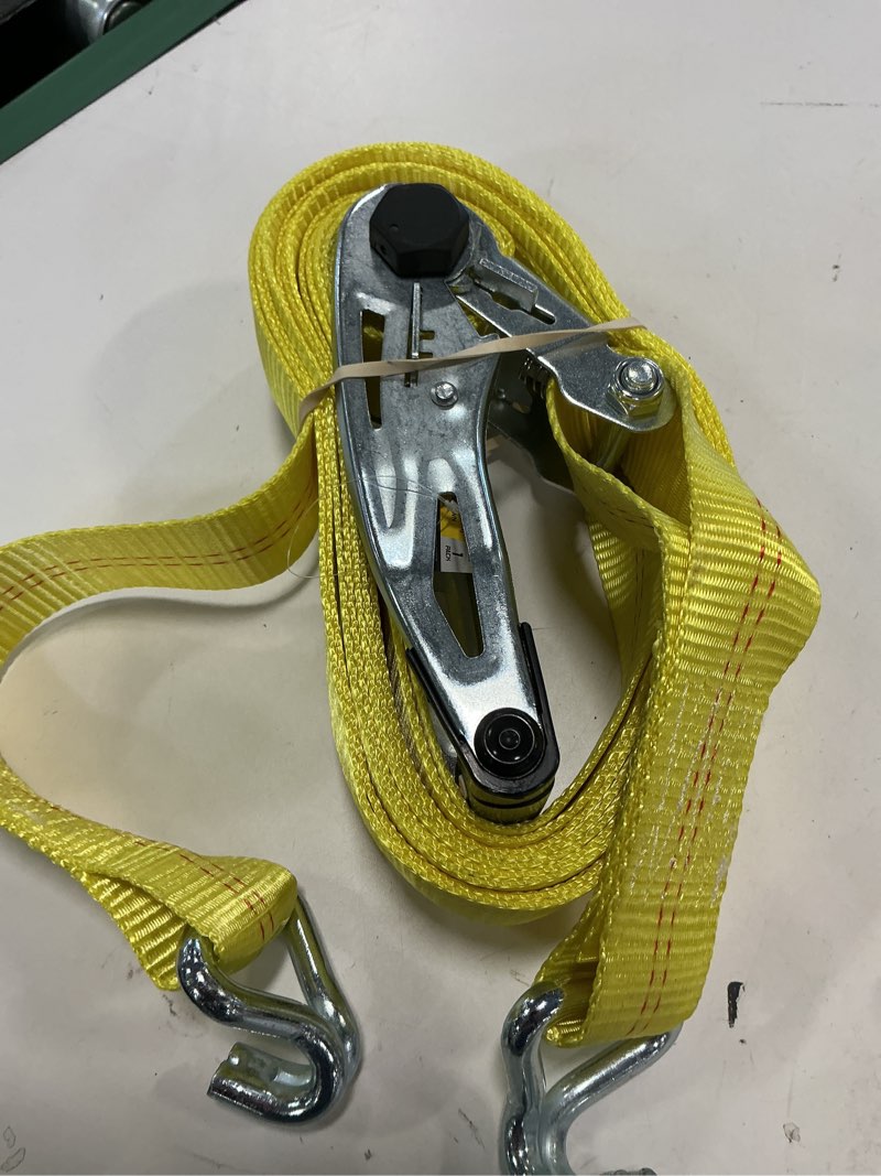 Condition photo showing Good Condition for SmartStraps 27-Foot Premium Ratchet Straps, Yellow (1pk) – 10,000 lbs Break Strength, 3,333 lbs Safe Work Load - Commercial Tie-Downs Designed for Heavy-Duty Transport - Safely Haul Large Equipment, Tractors, Vehicles and More