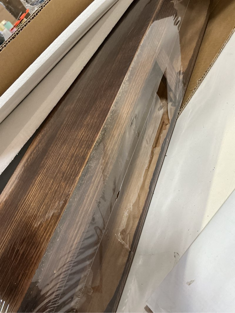 Condition photo showing Good Condition for welland 60 - inch fireplace mantel shelf, real wood floating wall shelf, walnut color, pinewood espresso 60-inch
