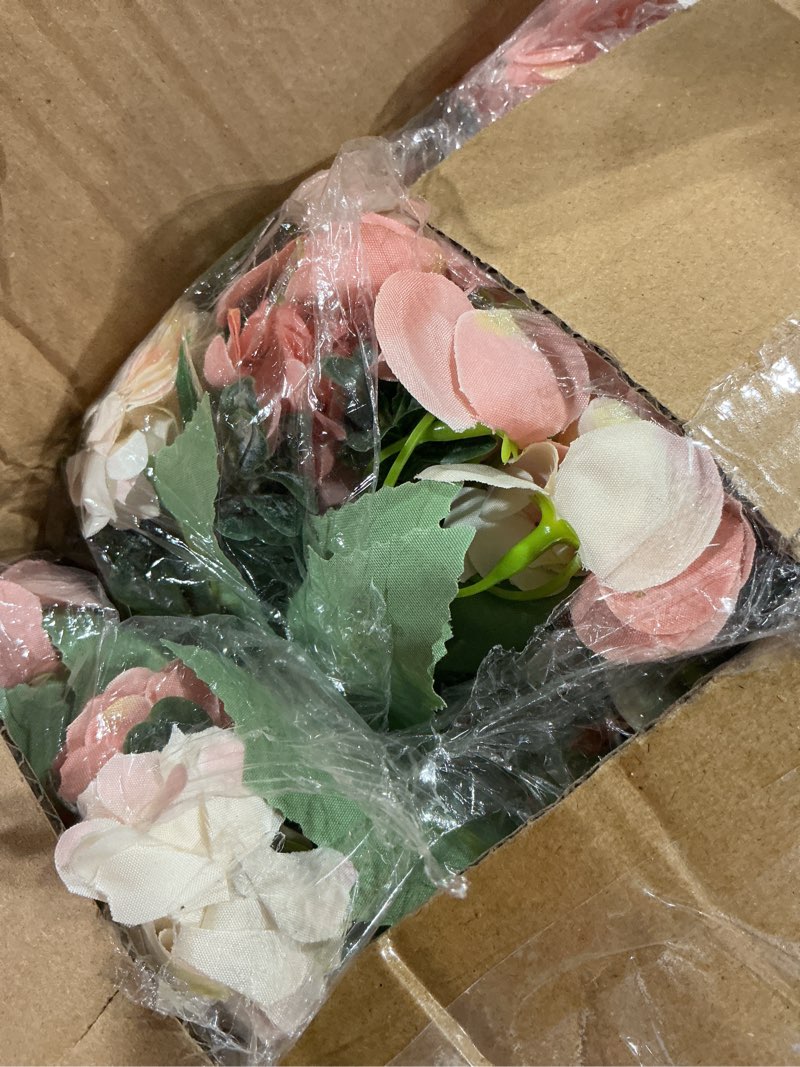 Condition photo showing Good Condition for 8 pack artificial peony flowers, silk peonies flowers fake peonies artificial flowers peonies hydrangea bouquet for centerpiece table wedding party home decor (8, pink + white) pink + white 8
