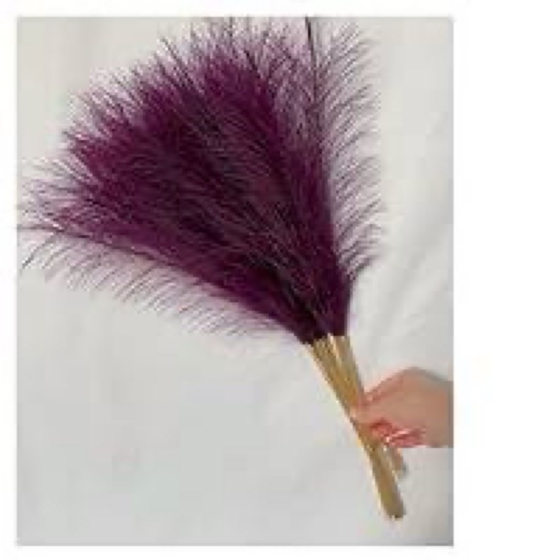 LVTFCO Wshao store 55 CM  5 PZ Erba Soffice Boho Decor Fiore Pianta Finta Canna Simulato Festa Di Nozze Decorazione Della Casa Fiori Artificiali (Color : DK purple, Size : 5 PCS