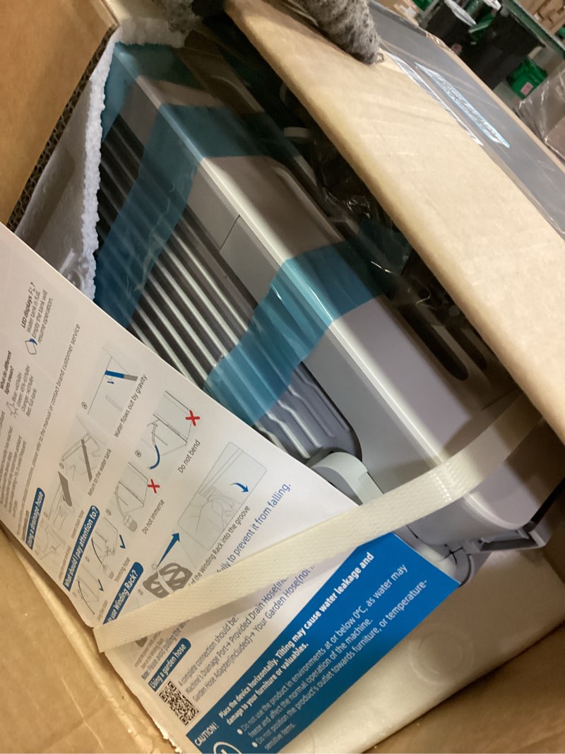 Condition photo showing Good Condition for 50 pint/day compressor dehumidifier, aeocky 3500sq.ft for basement, home, bedroom, bathroom, with drain hose, intelligent humidistat, quiet ivory