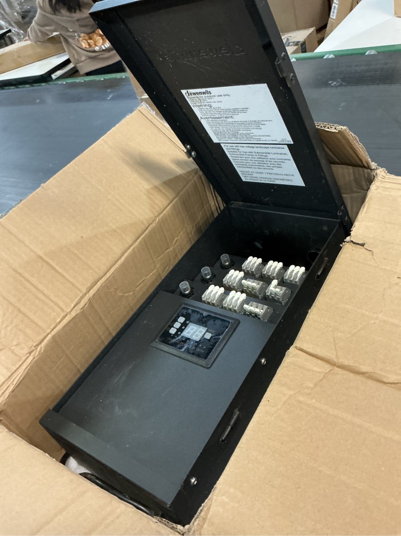 Condition photo showing As Is for DEWENWILS 900W Low Voltage Landscape Transformer, LED Landscape Lighting Transformer with Timer & Dusk to Dawn Sensor, 120V AC to 12V/14V AC, Outdoor for Garden, Yard, Walkway 900 Watts