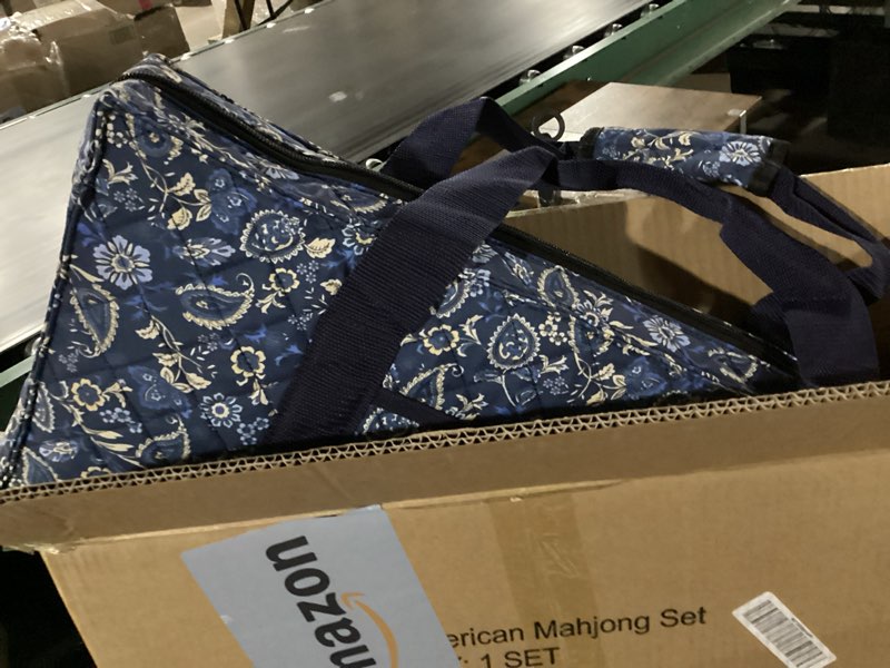 Condition photo showing Good Condition for American Mahjong Set with Blue Carrying Bag, 166 White Tiles, 4 All-in-One Rack/Pushers, Mahjong Tiles Set (Ma Jong, Mah-Jongg, Majiang)