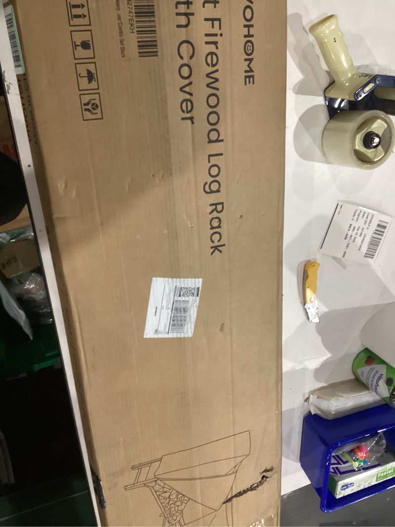 Condition photo showing Good Condition for VIVOHOME 8ft Heavy Duty Indoor Outdoor Firewood Storage Log Rack with Cover Combo Set Black 8ft Black