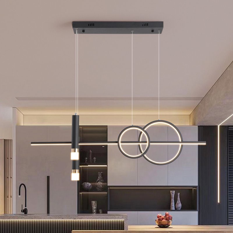 Tahan 5 - Light Matte Black LED Kitchen Island Pendant