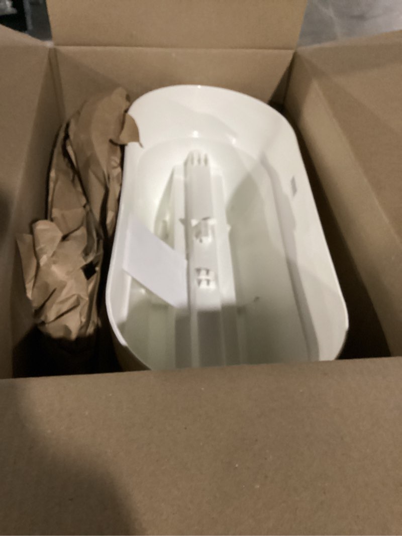 Condition photo showing Good Condition for bloomers railing planter with drainage holes – 24" weatherproof resin planter – polyethylene plastic - white white 24.3 × 10.5 × 9.5 inches