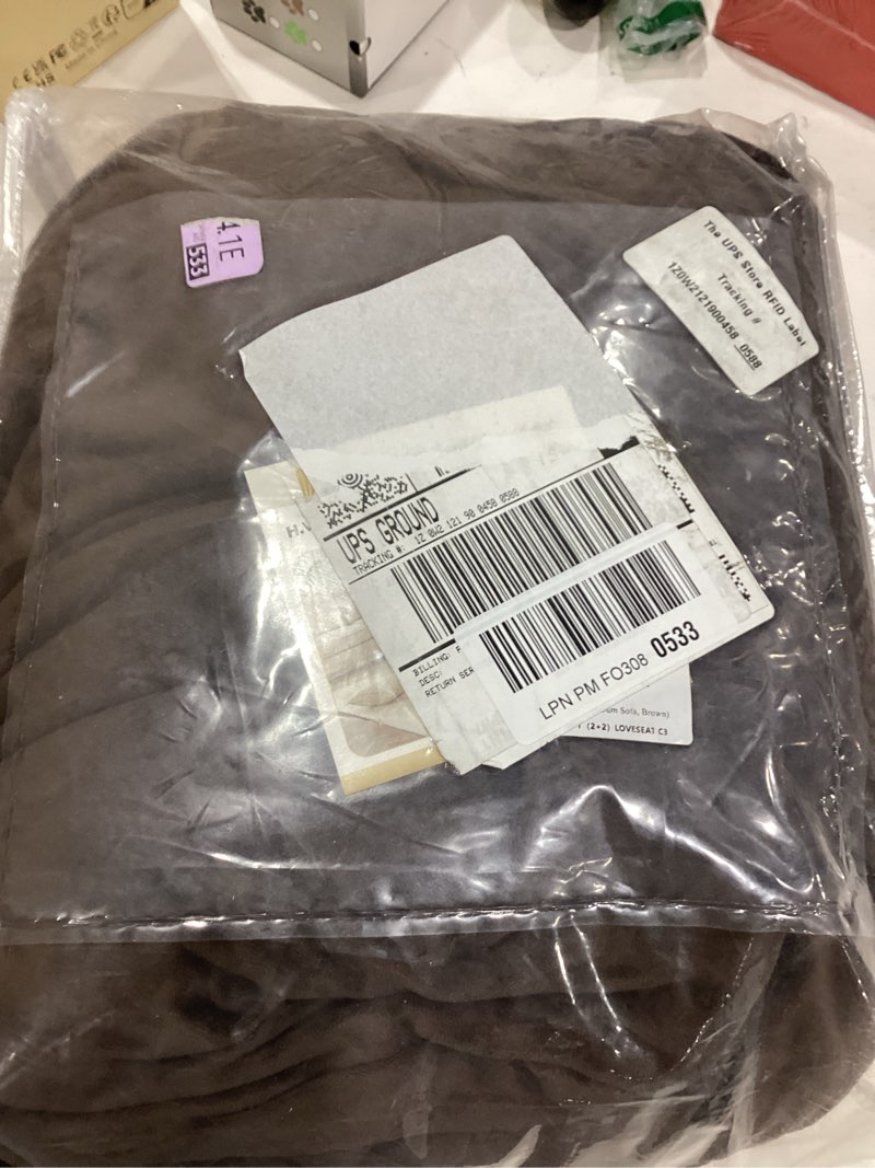 Condition photo showing Good Condition for h.versailtex real velvet plush 3 piece stretch sofa covers couch covers for 2 cushion couch loveseat covers width up to 72 inch feature thick soft stay in place (medium sofa, brown) 2 cushion loveseat brown