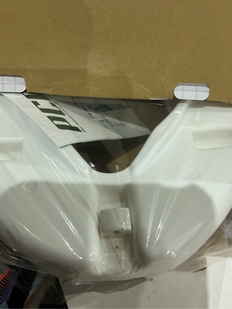 Condition photo showing As Is for pcp 5" elevated toilet seat, universal fit, tall profile rise height lift, tightening stability lock, portable bath safety commode support