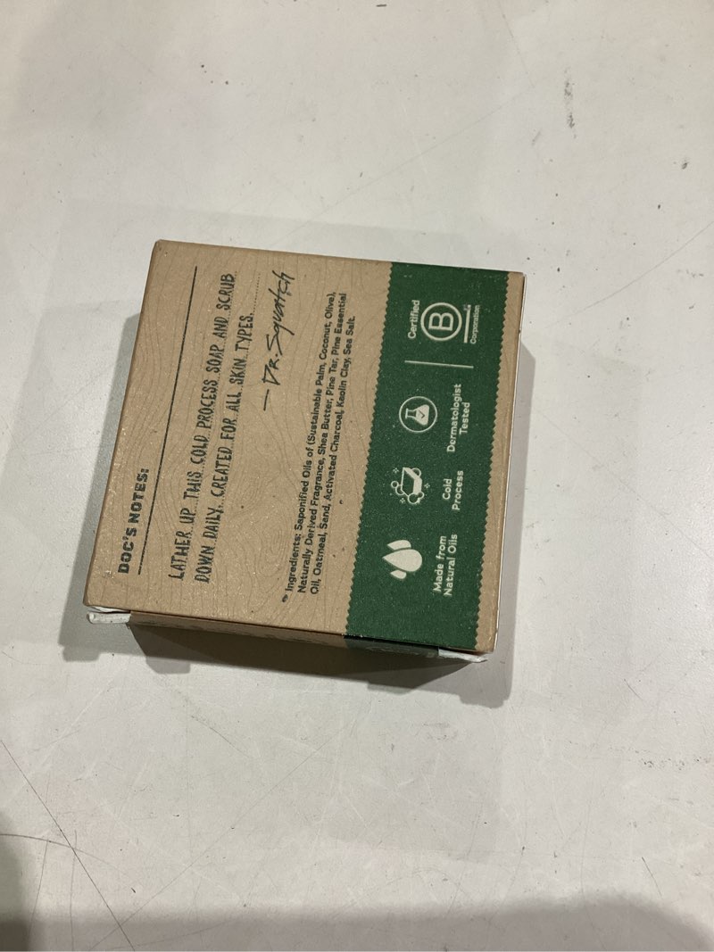 Condition photo showing Good Condition for Dr. Squatch Pine Tar Natural Bar Soap for Men Heavy Grit Body Soap Gifts for Men  5 Oz