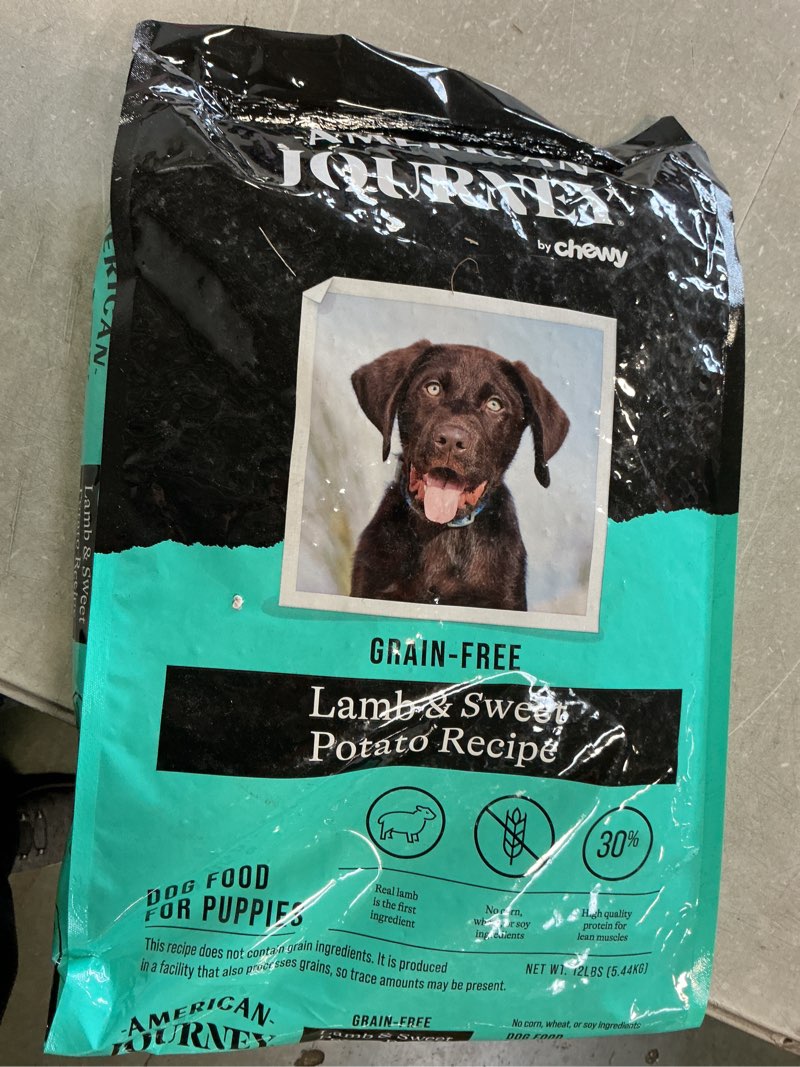 Condition photo showing New/Like New for (Best by 04/10/2026) American Journey Grain-Free Puppy Lamb & Sweet Potato Recipe Dry Dog Food, 12-lb bag 