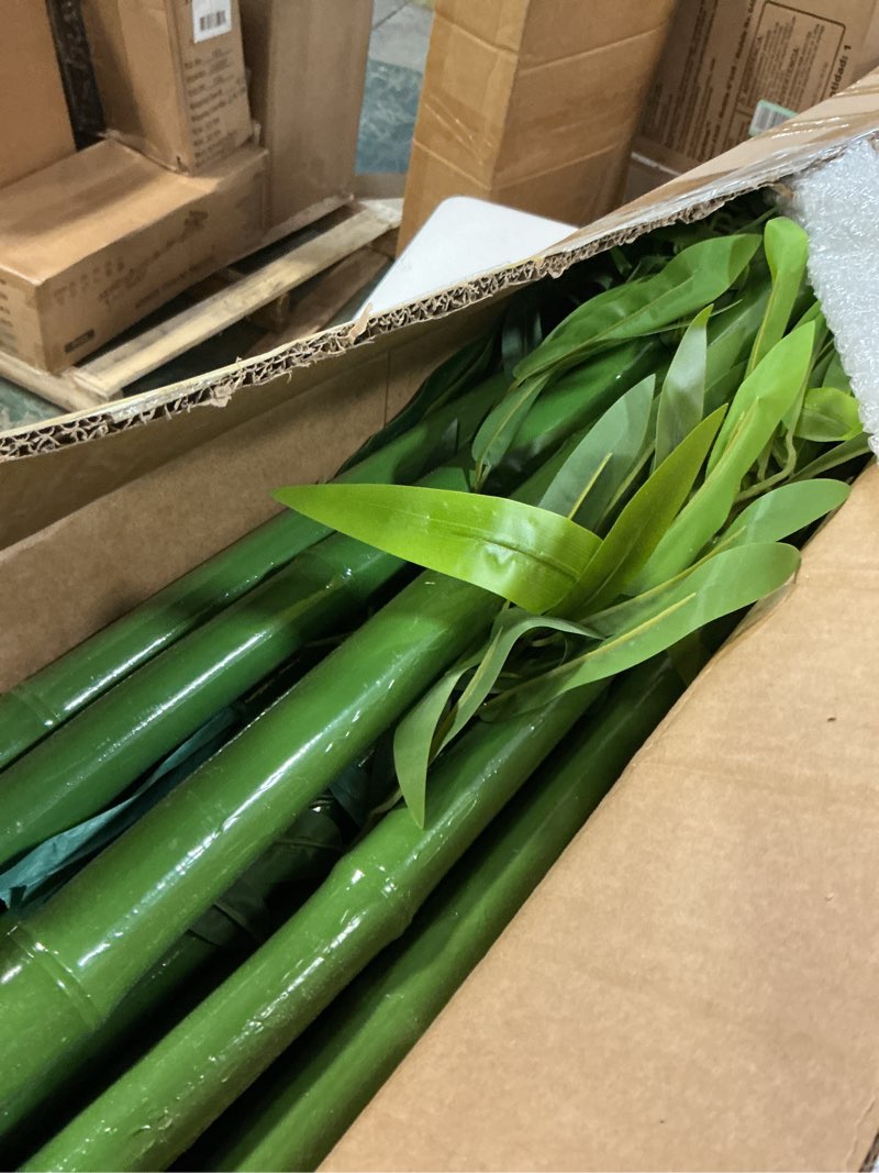 Condition photo showing Good Condition for 5ft fake bamboo plant 16 pack, artificial privacy plants indoor outdoor faux bamboo plant privacy trees with silk leaves for garden fence courtyard entrance (5ft / 150cm) 16-pack 5ft/150cm