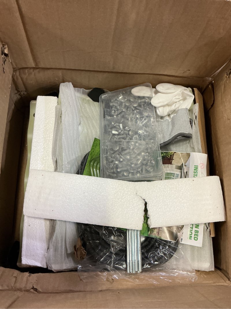 Condition photo showing Good Condition for 1more raised garden bed -4x2x1 galvanized planter box for outdoor gardening,3 in 1 modular raised bed kit with protective tape, gloves for herb?ideal for vegetables and plants.white-1pack white 1pack-4x2x1