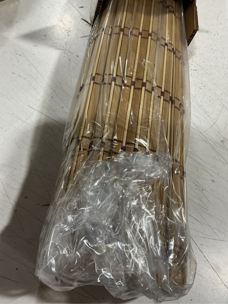 Condition photo showing Good Condition for luckup cordless bamboo roman shades, roll up blinds for indoor windows, light filtering uv protection natural bamboo shades, easy to install for home & office, 20" w x 64" l, natural 20"w x 64"h natural