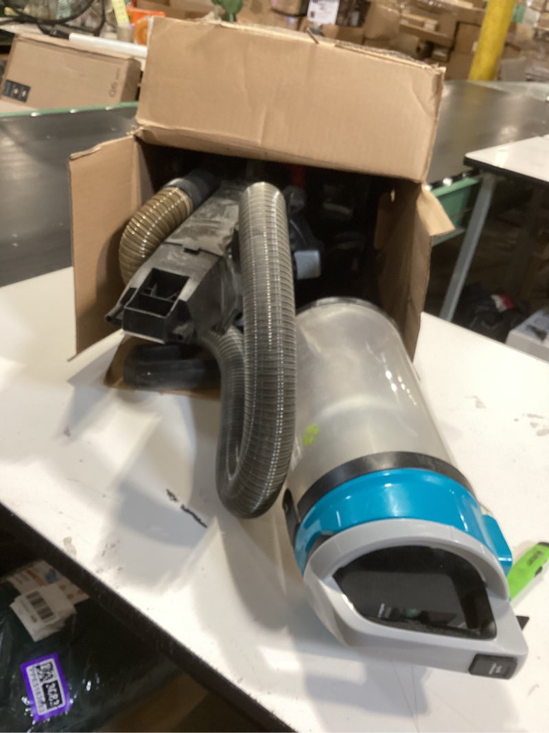 Condition photo showing As Is for bissell 2254 cleanview swivel rewind pet upright bagless vacuum, automatic cord rewind, swivel steering, powerful pet hair pickup, specialized pet tools, large capacity dirt tank, teal