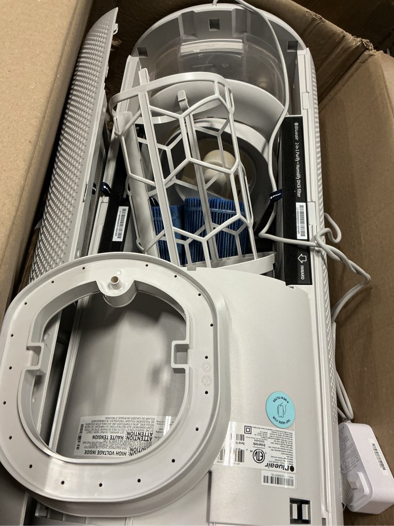 Condition photo showing As Is for blueair 2-in-1 purify + humidify: air purifier and humidifier with hepasilent™ and 360° invisiblemist™ technology, top pour - covers 1,726 sqft in 60 minutes - perfectly balanced air, one product 2-in-1 humidifier and air purifier