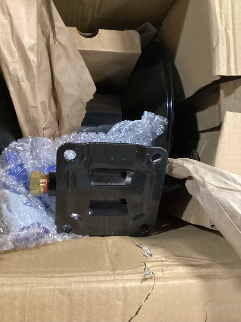 Condition photo showing Good Condition for MEKOH Pressure Washer Hose Reel 50ftx3/8” / 65ftx1/4”, 4000PSI Heavy Duty Power Washer Hose Reel with M22-14 Fitting, Hand Crank Metal Reel with Wall/Trailer/Van Mount, Manual Hose Reel for Water Shiny Black