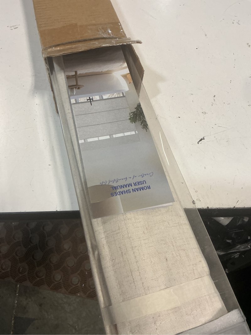 Condition photo showing Good Condition for no tools no drill roman shades, cordless blackout roman blinds for windows, room darkening window shades, smooth push & pull, easy to install, beige, 46" w × 64" h beige - b 46"w × 64"h
