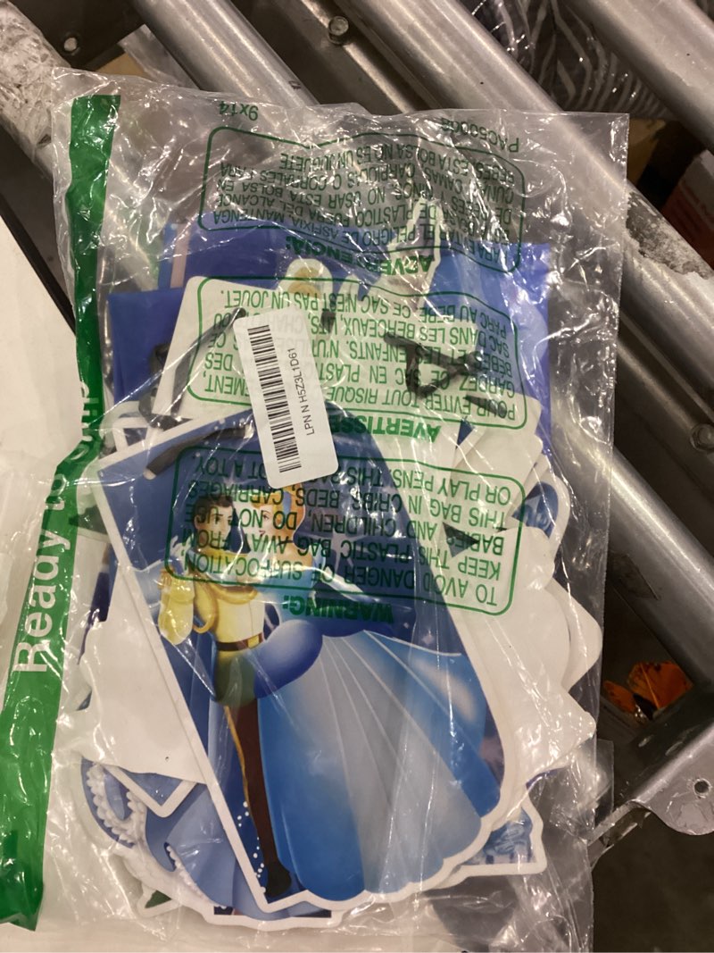 42pcs Cinderella Party Supplies Pack Includes?Banner?Cake Topper?Blackdrop,Balloons for Cinderella p