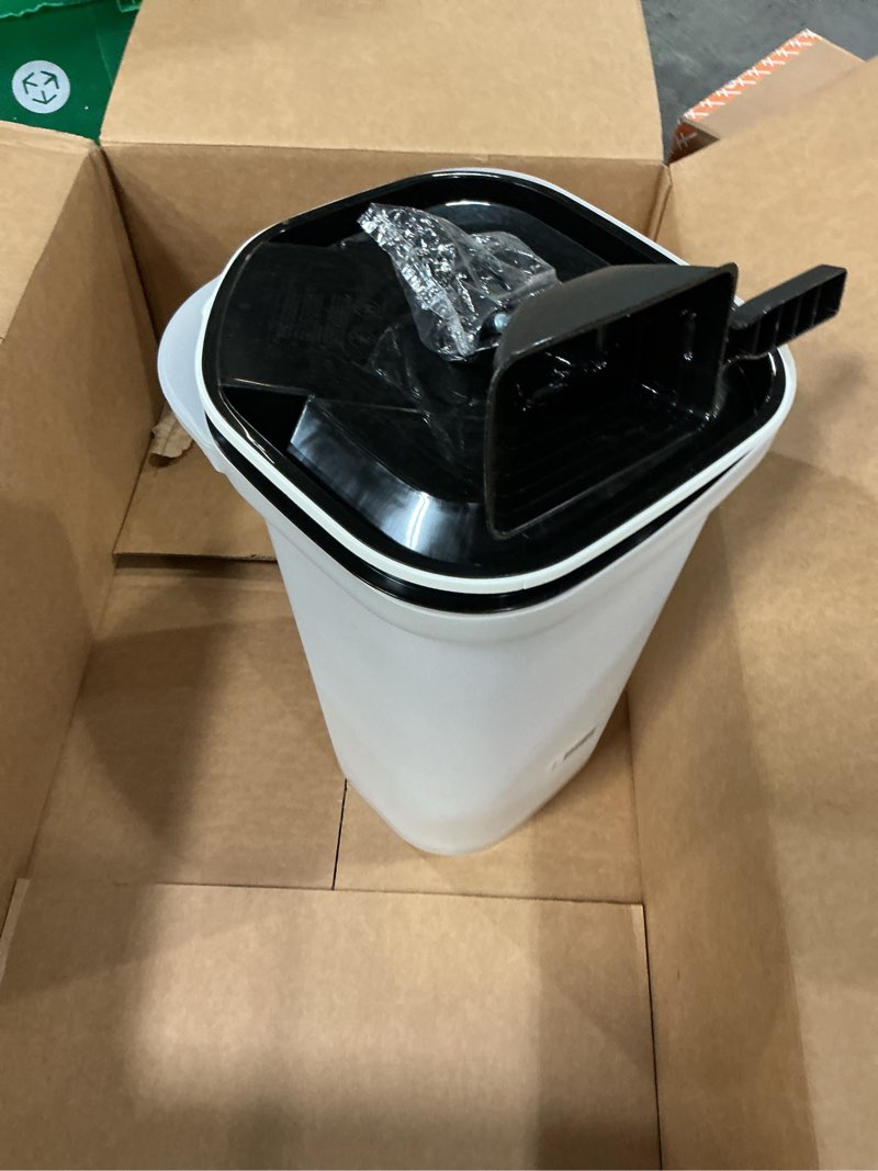 Condition photo showing Good Condition for IRIS USA Pet Food Storage Container 25 lbs, Premium 60% Improved Airtight Seal with Air Valve, 2 Cup Scoop, Removable Wheels, Easy to Open - Made in the USA, Black 25 lbs Black